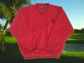 Pebble Beach Golf Neck Nylon Pullover Med 2X Red Jacket  