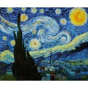 Art Reproduction Oil Painting   Starry Night  Classic 20 X 24   Hand 