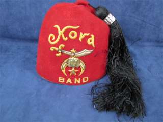 Vintage Shriners Mason Masonic Fez Hat Cap Kora Band  