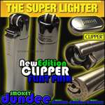 METAL CLIPPER LIGHTER CHROME FLINT PLUS TIN  
