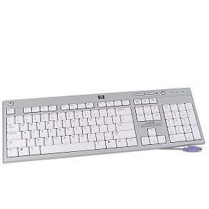  HP 104 Key PS/2 Silent Type Keyboard (Silver) Electronics