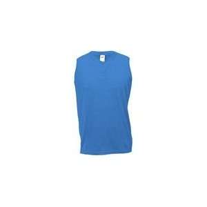  Soffe Ladies Sleeveless Columbia Blue Two Button Henley 