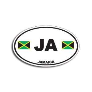  JA JAMAICA Country Auto Oval Flag   Window Bumper Sticker 