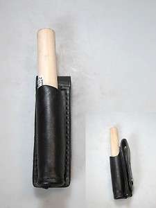 93A SHOEMAKER Plain Black Leather Mini Mag Flashlight or OC Case 7/8 