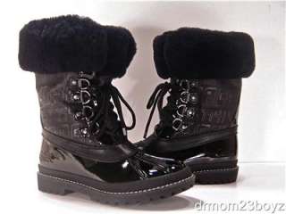   NIB Coach Fur Leonora Signature Black Winter Rain or Snow Boots  
