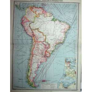  MAP c1880 SOUTH AMERICA INDUSTIRES COMMUNICATIONS LIMA 