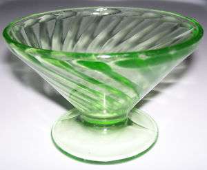 Green Spiral Sherbet Hocking Depression Glass  