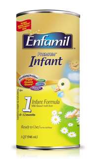  Enfamil Premium Ready To Use Infant Formula, 1 Quart Cans 
