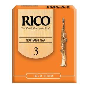  Rico Soprano Sax Reeds, Strength 3.0, 10 pack Musical 