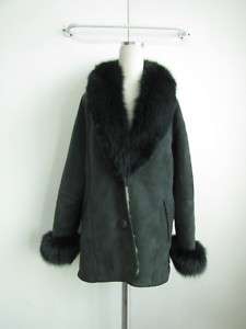 SKI_Real Sheepskin/Fur Fox Fur Coat LEATHER WOMAN L  