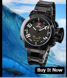 New SHARK Date & Day Stainless Men Wrist Quartz Watch  