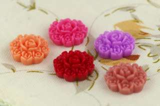Flowers Cabochons Colorful Resin Garden Flowers 16mm cameo flat back 