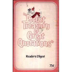   Pocket Treasury Of Great Quotatons Louis (Editor) Untermeyer Books