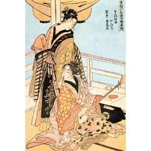    Two Musicians   Poster by Kitagawa Utamaro (12x18)