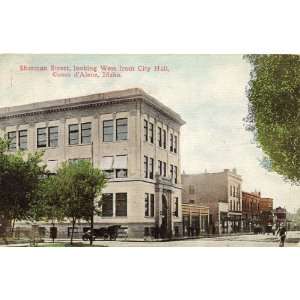  1915 Vintage Postcard Sherman Street, looking West from City 