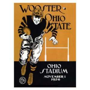  Ohio State vs. Wooster, 1924 Giclee Poster Print, 24x32 
