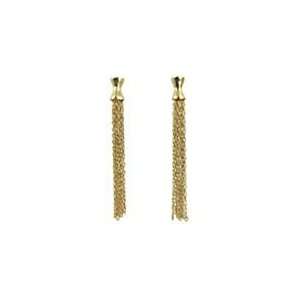  Gold Vermeil Hourglass and Chain Dangle Earrings 