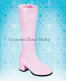GIRLS PINK GOGO BOOTS knee length S 11 12 13 1 2 3 4 5  
