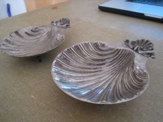 VTG PAIR SCALLOP RF INC SILVER PLATE NUT DISHES SHEFFIELD REPRODUCTION 