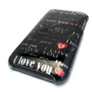  Apple iPhone 3 3G 3GS Black Love You Design AT&T Hard Case 