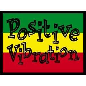 Novelty Iron On Patch   3 Reggae & Rasta Positive Vibration Flag 