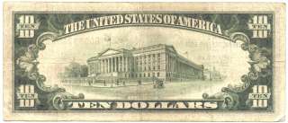   CURRENCY 1929 $10 DOLLAR FEDERAL RESERVE NOTE NEW YORK FRN VF FR 1860B