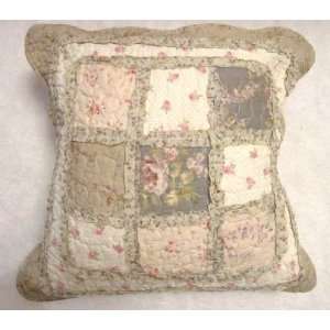 SHABBY CHIC CREAM FLORAL 100% COTTON 18 FILLED CUSHION PILLOW