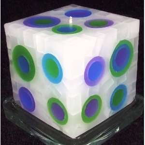  Green Blue Purple Super ball Cube Candle