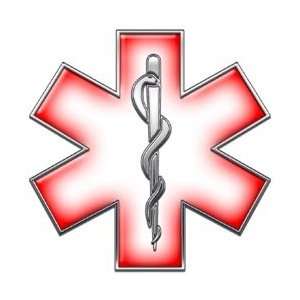  Star of Life EMT EMS Red 6 Reflective Decal Automotive