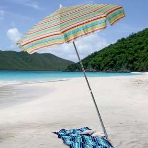  6 ft. Deluxe Striped Beach Umbrella Size Color   Beach 