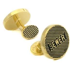  18KT Vermeil Sewer Manhole Cufflinks Jewelry