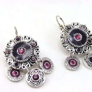    Earrings / Dormeuses french touch Byzance purple. Jewelry