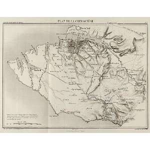  1867,Map,Crimea,Sevastopol,Balaklava,Kamiesh,Inkerman 