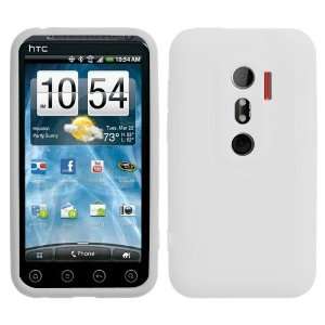  Solid White Silicone Skin Gel Cover Case For HTC EVO 3D 