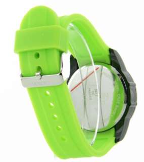 Croton Mens ChronoGraph 3 Eye Sharp Green Rubber Watch 754425109441 