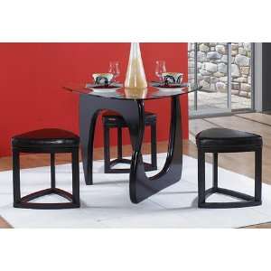 Piece Dining Set in Triangle Glass Top of Chorus Collection by 