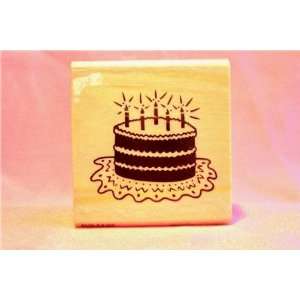  Birthday Cake Rubber Stamp Arts, Crafts & Sewing