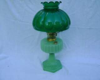 Aladdin Jade Green Corinthian Moonstone Oil Lamp, Model B Burner 