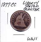 1877 S Seated Liberty Quarter 90% Silver U.S. Coin C8828L