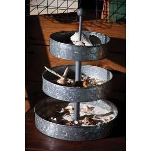  Galvanized Metal 3 Tiered Tray