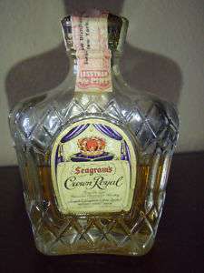 Seagrams CROWN ROYAL Miniature bottle  1958 Tax stamp  
