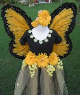   Feather Butterfly Princess Girl Halloween Handmade Costume 4T  8T