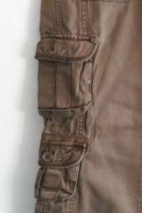   S15) Aerospostale Woman 1/2 S Brown Cotton Twill Pants Lots of Pockets