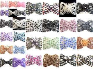   Flower Beads EZ Stretchy Double Hair Comb Magic Clip   Select Style