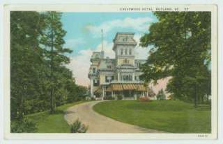 091407 CRESTWOOD HOTEL RUTLAND VERMONT VT POSTCARD 1936  