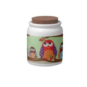 Funky Owls Candy Jar 