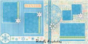 WINTER SNOW 12X12 Page Layout Scrapbook Kit LIMITED New  
