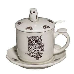    Andrea by Sadek CVD Covered Tea Coffee Mug Cup Owl 