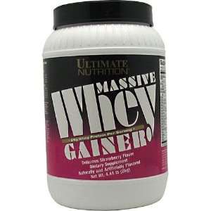  Ultimate Nutrition Massive Whey Gainer, Strawberry, 4.41 