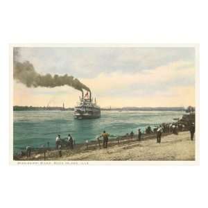 River Boat, Rock Island, Illinois Premium Poster Print, 16x24  